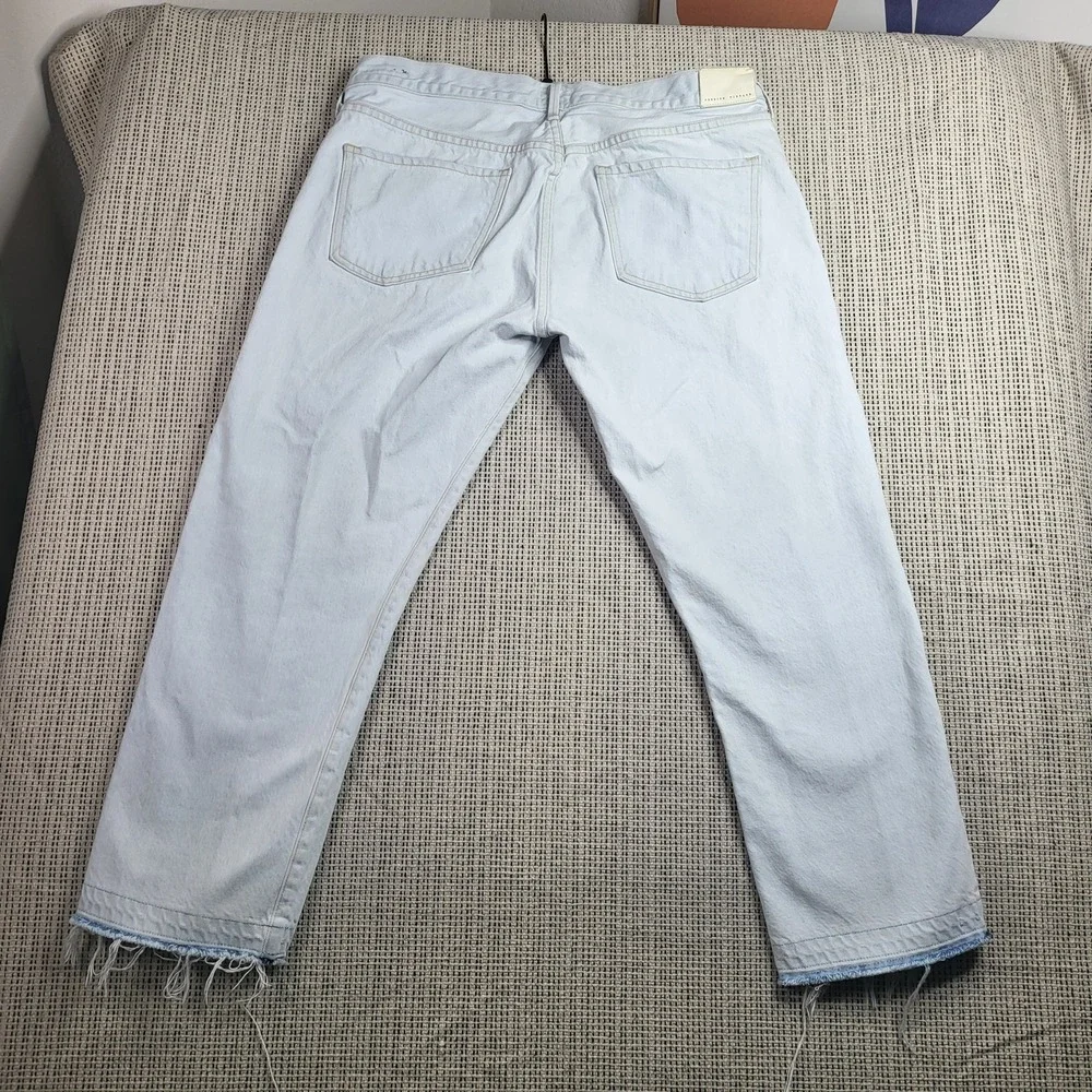 Citizens of Humanity Jeans W 31 Light Blue Emerson‎ Crop Slim Boyfriend Raw Hem